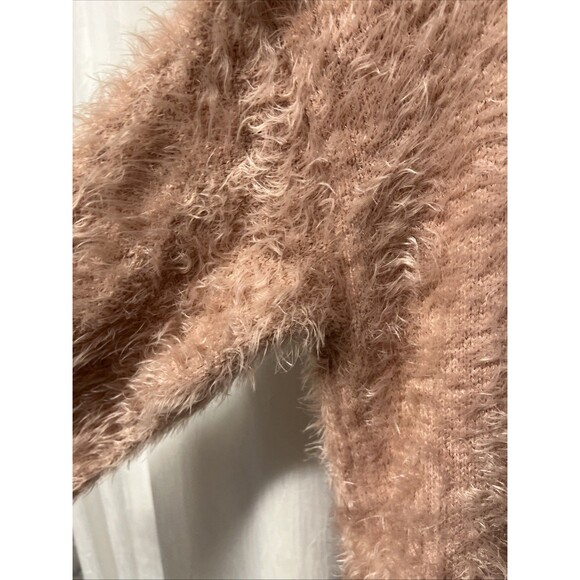 BB Dakota Mauve Lovefool Eyelash Duster Open Front Long Cardigan Sweater Size M - Picture 7 of 7